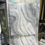 2-Piece White/Gray Swirl Bath Mat