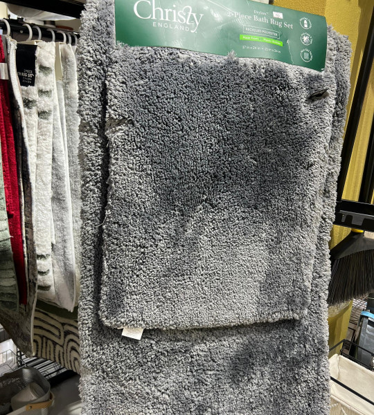 Grey Abstract Two Piece Bath Mat