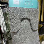 Two Piece Grey Fluffy Bath Mat