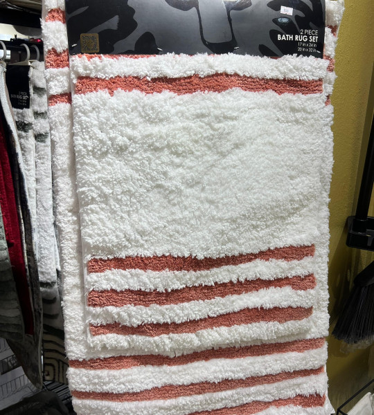 White & Orange Plush Bath Set