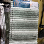 Green/White Plush Bath Mat
