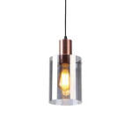 Glass Cylinder & Copper Pendant Light