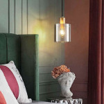 Glass Cylinder & Copper Pendant Light
