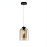 Amber Glass Bell Pendant Light