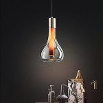 Smoked Glass Teardrop Pendant Ligh