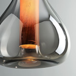 Smoked Glass Teardrop Pendant Ligh