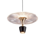 Pleated Glass Disc Pendant Light