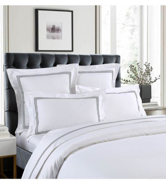 7pcs White and Grey Comforter Set