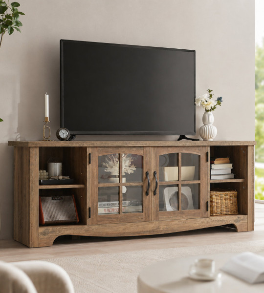 Havenwood 58-Inch Glass-Door TV Stand