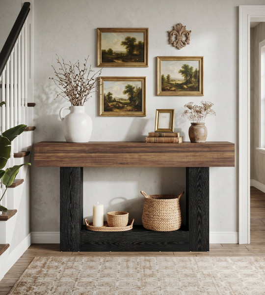 Linea 63-Inch Two-Tone Console Table