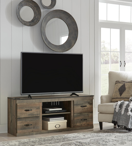 Trinell 2 Door 60" TV Stand with Open Center Shelving