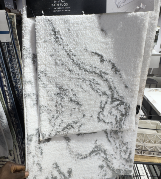 White & Grey Two-Piece Bath Mat