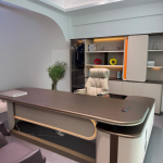 Venice Executive Office Desk & LED Bookshelf