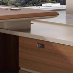 Bellagio Executive Desk & Bookshelf– Chestnut & Beige Luxe Finish
