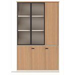 Arden Vertical Wooden File Cabinet with Glass Doors