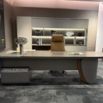 Brooklyn Executive Office Desk & LED Bookshelf Set