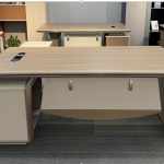Aston Executive Desk – Beige & Oak Modern Finish